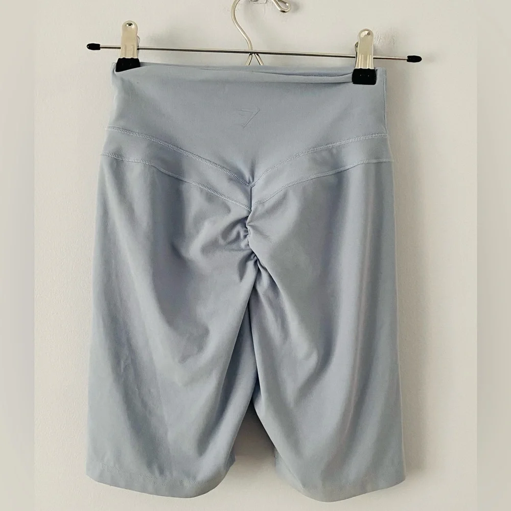 GymShark x Whitney Simmons Cycling Shorts Womens Small Sky Blue Metal Tab